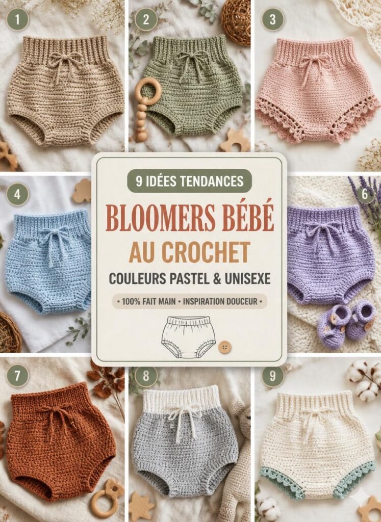 9 Idées de Bloomers Unisexe au Crochet aux Couleurs Tendances et Pastel