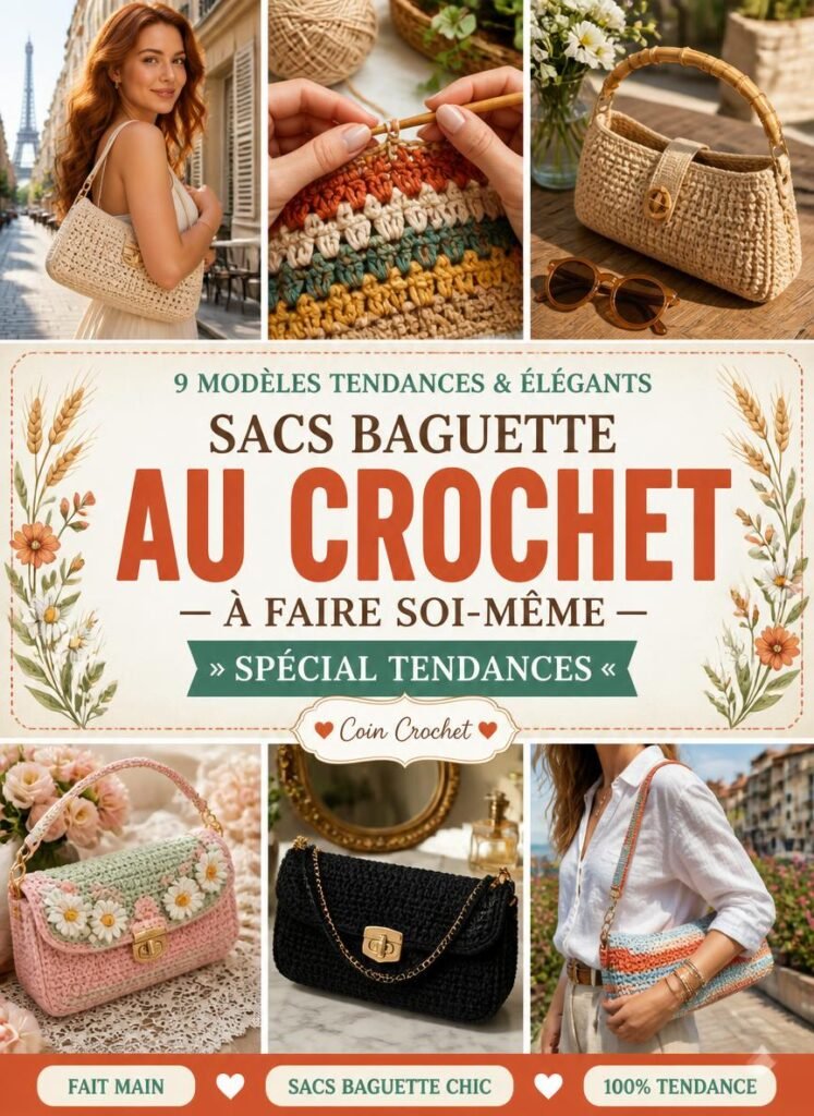 Top 9 des Plus Beaux Sacs Baguette au Crochet Tendances