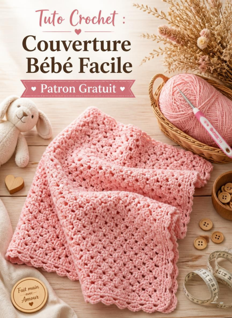 Couverture Bébé au Crochet : Tuto Facile et Modèle Gratuit (PDF à Télécharger)
