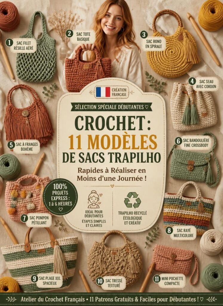 11 Modèles de Sacs Trapilho Rapides à Réaliser en Moins d&rsquo;une Journée