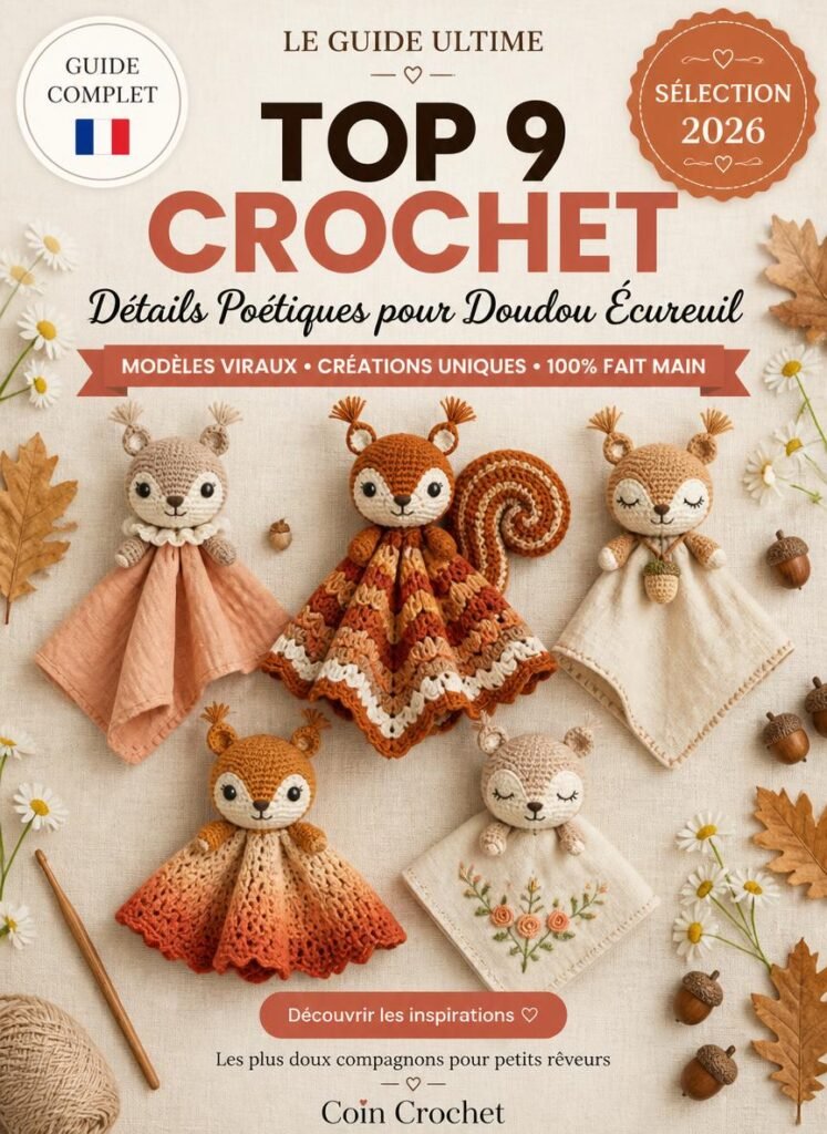9 Détails Poétiques pour un Doudou Mouchoir Écureuil au Crochet