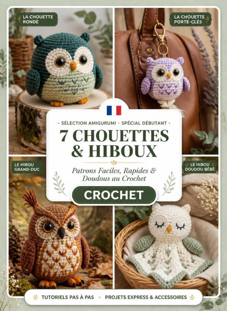 7 Patrons de Chouettes et Hiboux au Crochet Faciles pour Débutants